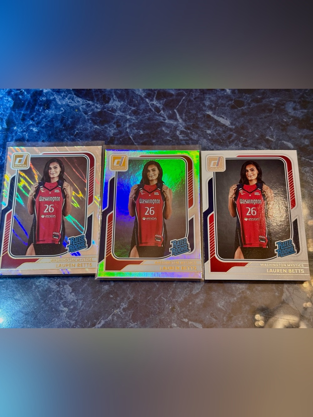 Lauren Betts Basketball Cards Washtington Mystics Rated Rookie Cards